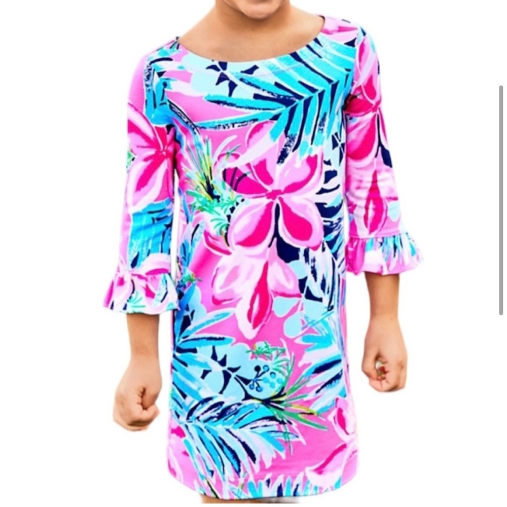 Lilly Pulitzer Pink and Blue Floral Kids Dress